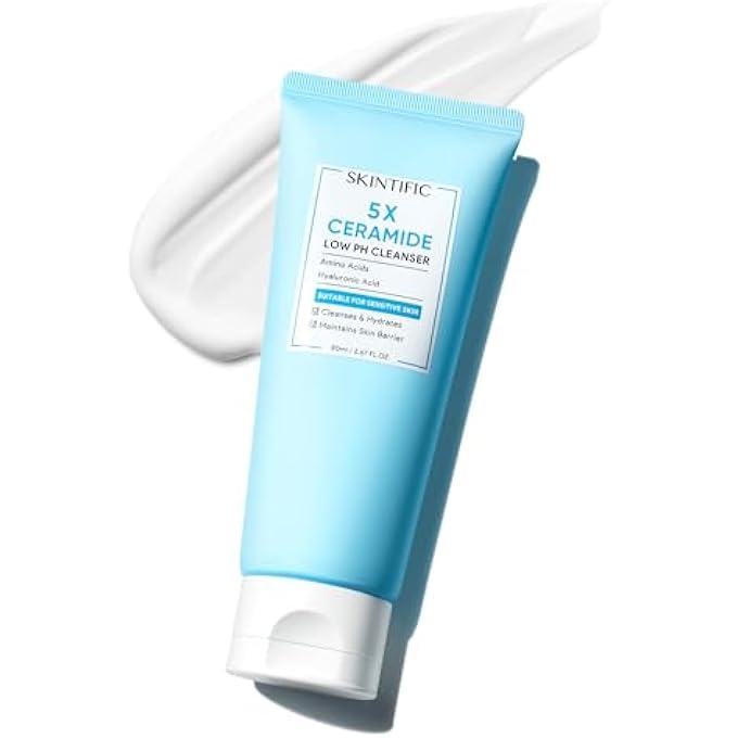 SKINTIFIC منظف وجه 5X سيراميد منخفض الرقم الهيدروجيني 80 جرام للعناية بالبشرة - Image 1